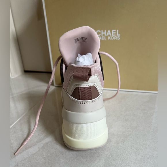 Michael Kors Olympia Canvas and Leather Trainer - Pink - Picture 3 of 3